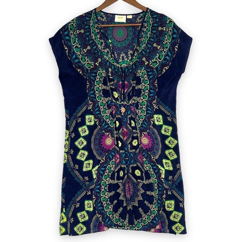 Maeve Navy Multicolor Boho Printed Dress